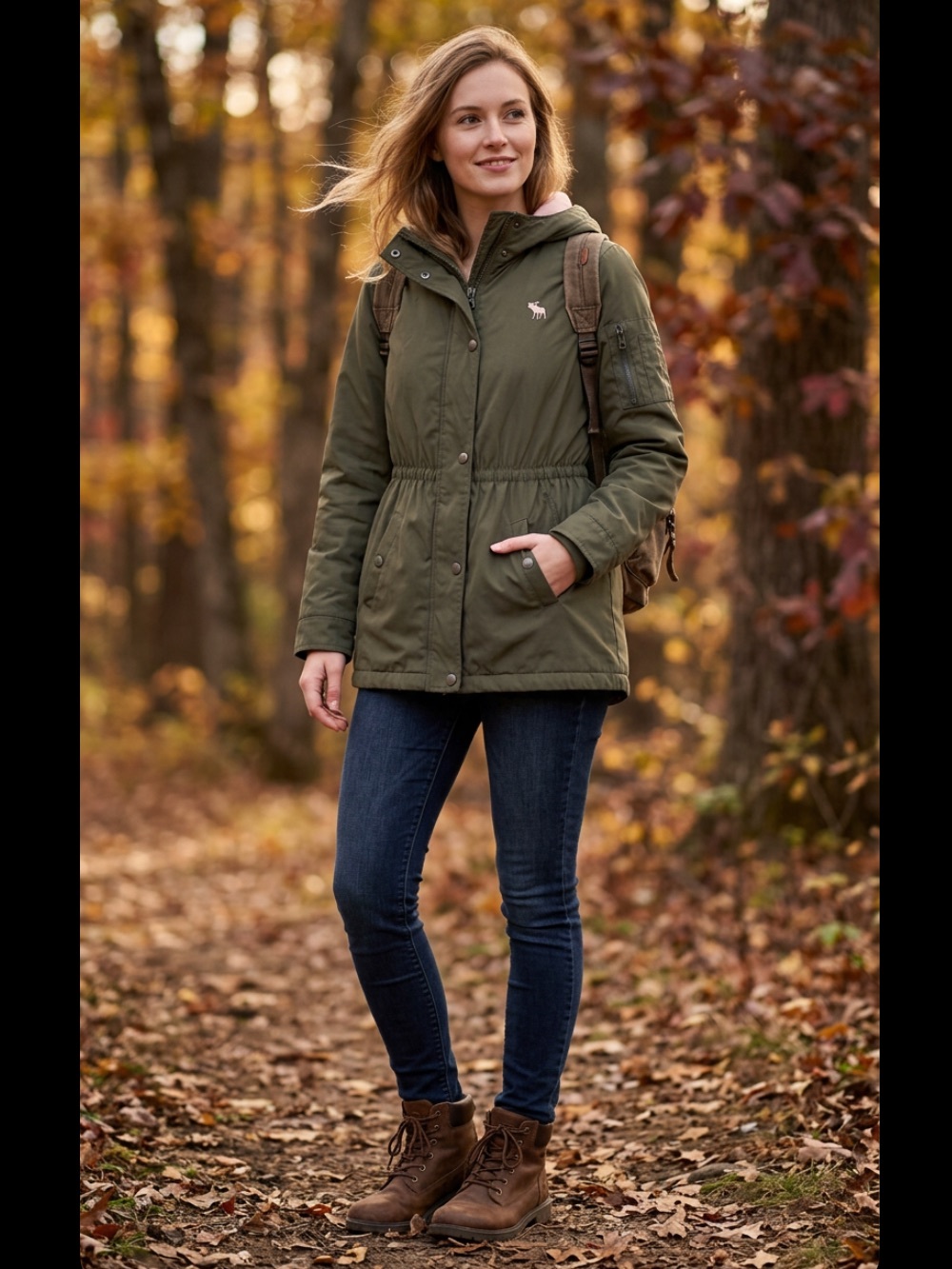 🍁 Abercrombie Kids Olive Green Jacket #9